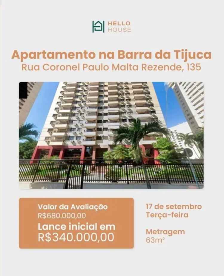 Apartamento 2 Quartos 63m² Barra da Tijuca Leilão